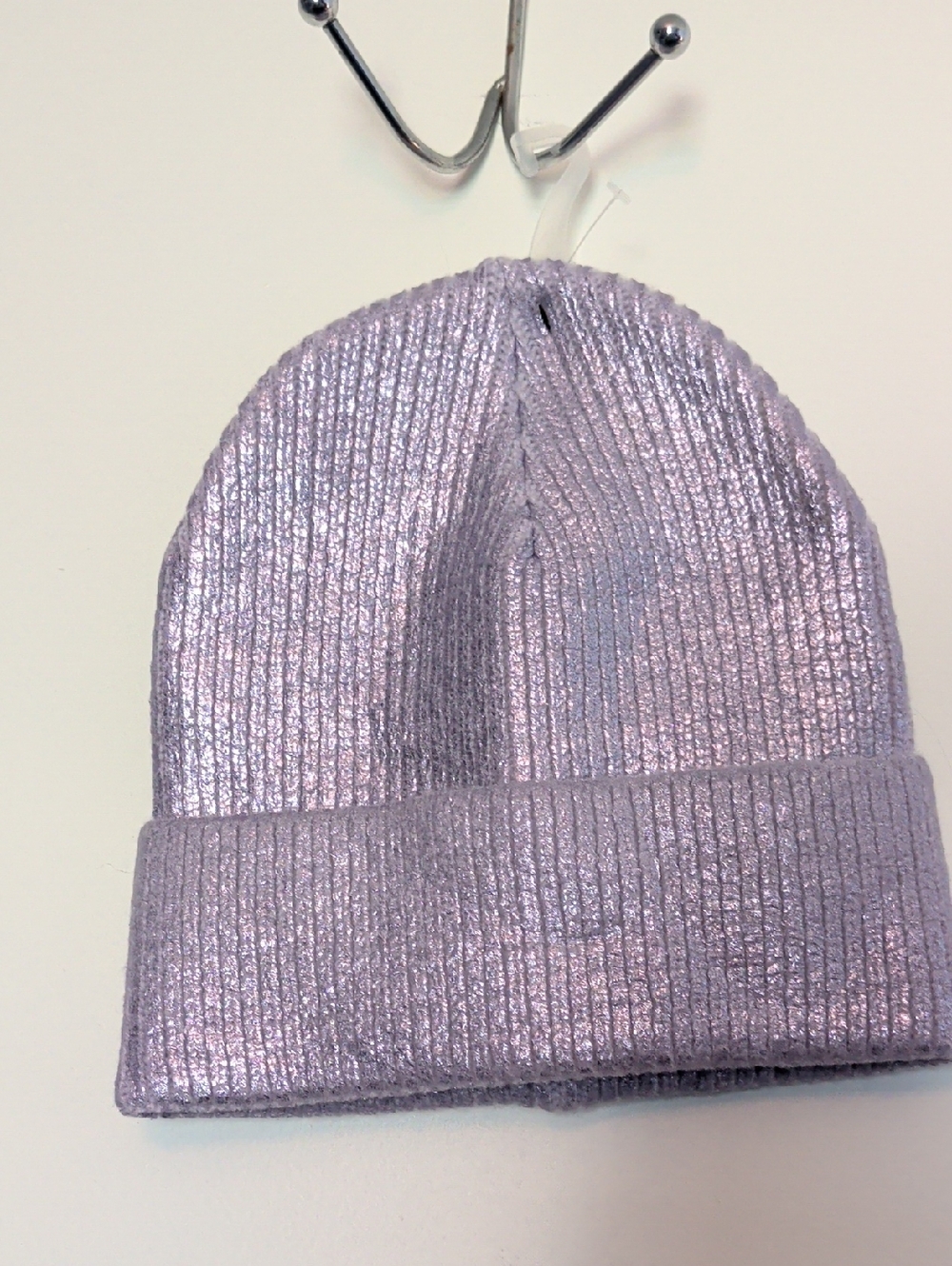art class Metallic Lavender Ribbed Knit Beanie